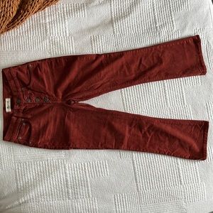 Madewell Bootcut Demi-boot Red Corduroy Pants Button Up Size 23